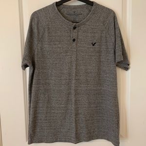 American Eagle Gray Henley Shirt